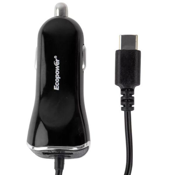 Cargador Para Auto Ecopower EP-7031 Con Cable USB-C - Negro