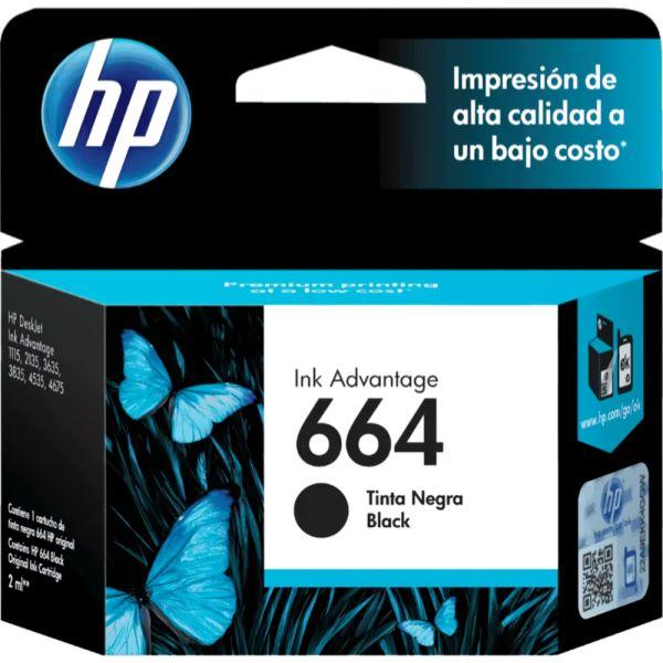 Cartucho De Tinta HP 664 F6V29AL Para Impresoras HP - Negro