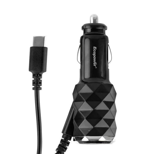 Cargador Para Auto Ecopower EP-7035 Con Cable USB-C - Negro